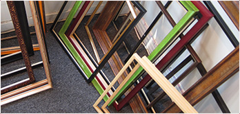 Diverse frames on floor